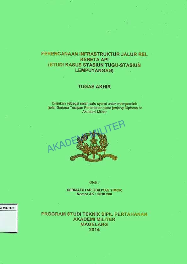 PERENCANAAN INFRASTRUKTUR JALUR REL KERETA API (STUDI KASUS STASIUN TUGU-STASIUN LEMPUYANGAN)